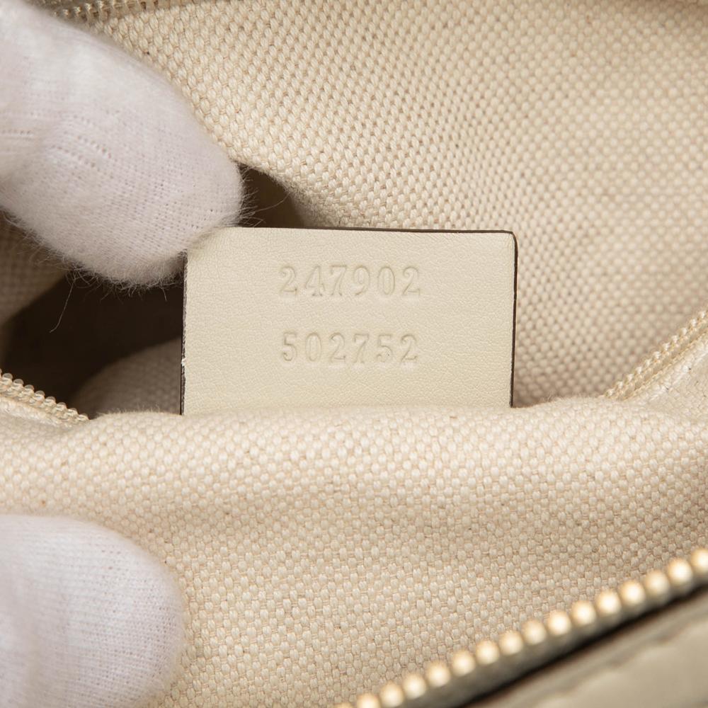 Gucci B Gucci Brown Light Beige Calf Leather Guccissima Sukey Satchel Italy