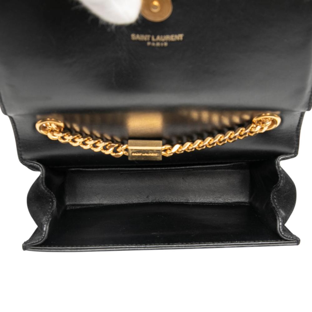 Saint Laurent B Saint Laurent Black Suede Leather Small Monogram Kate Tassel Crossbody Italy