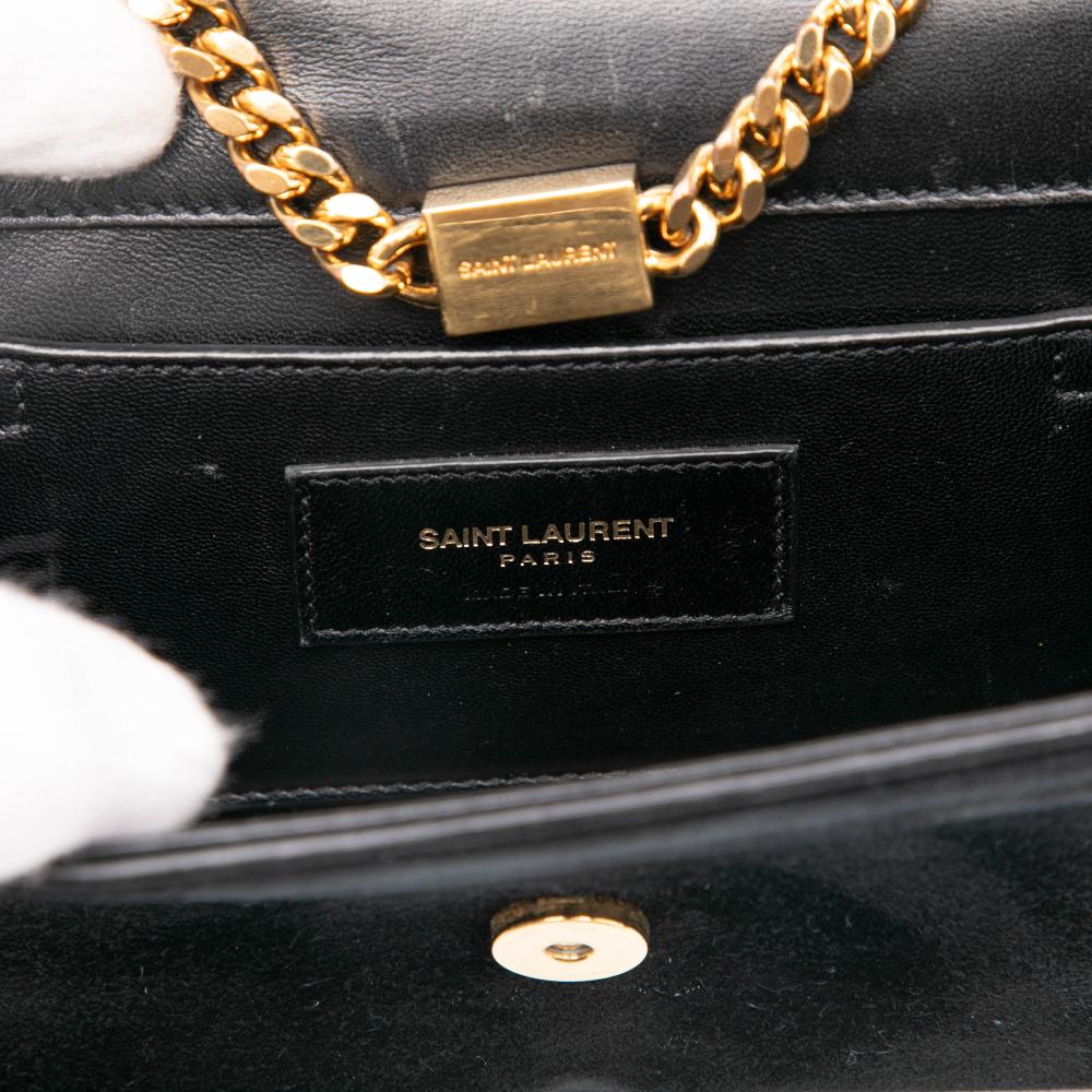 Saint Laurent B Saint Laurent Black Suede Leather Small Monogram Kate Tassel Crossbody Italy
