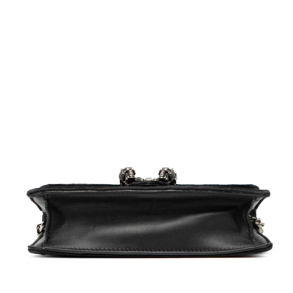 Gucci AB Gucci Black Velvet Fabric Mini Dionysus Crossbody Italy