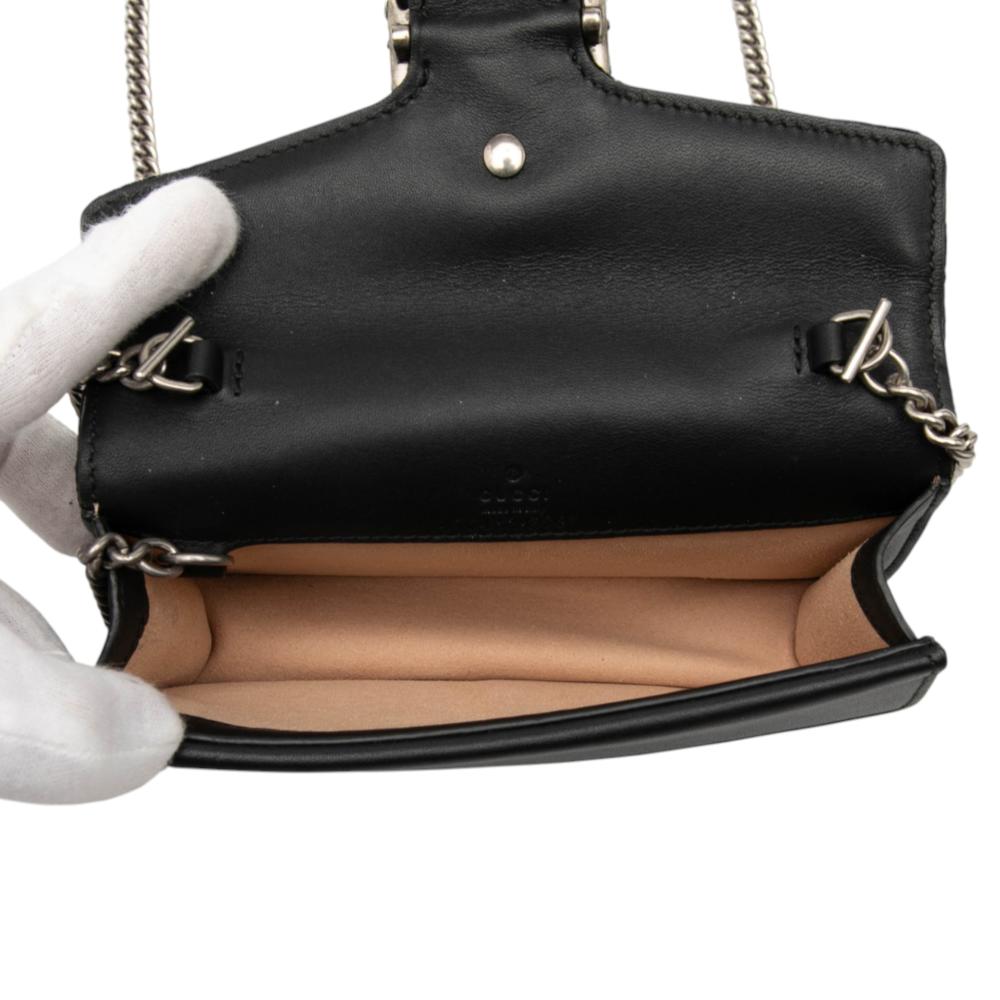 Gucci AB Gucci Black Velvet Fabric Mini Dionysus Crossbody Italy