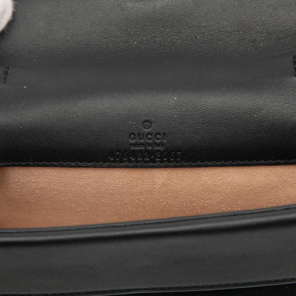 Gucci AB Gucci Black Velvet Fabric Mini Dionysus Crossbody Italy