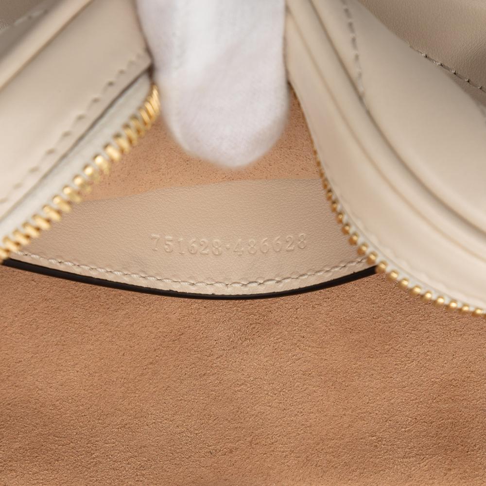 Gucci AB Gucci Brown Beige Calf Leather Mini Matelasse Heart Crossbody Italy