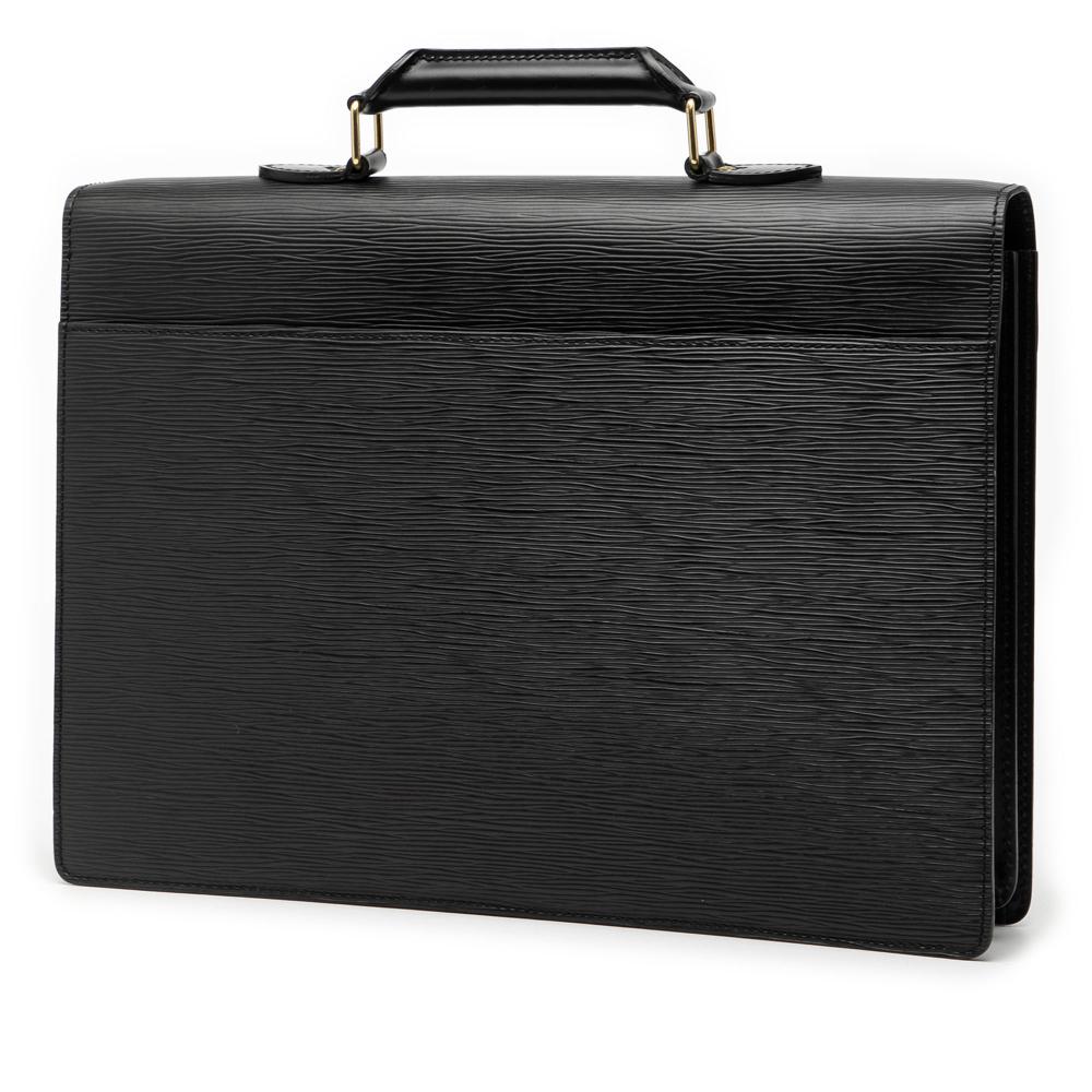 Louis Vuitton AB Louis Vuitton Black Epi Leather Leather Epi Serviette Ambassadeur France