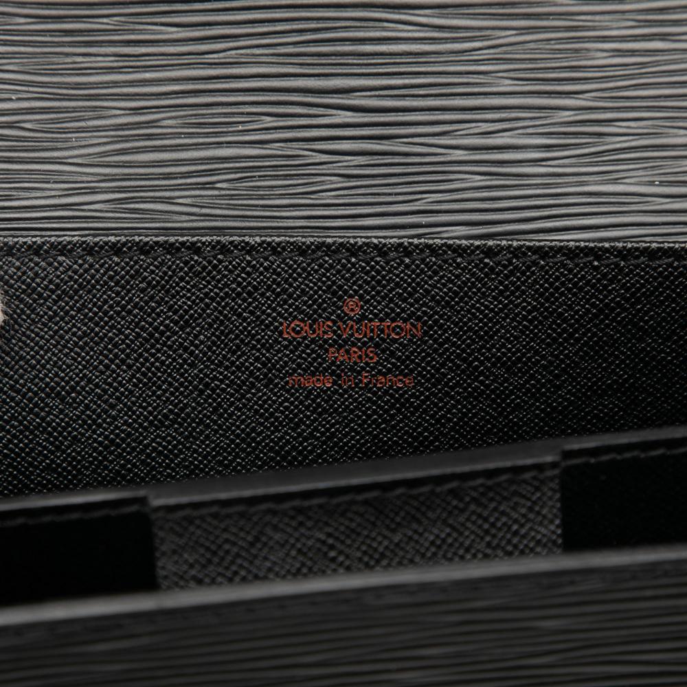 Louis Vuitton AB Louis Vuitton Black Epi Leather Leather Epi Serviette Ambassadeur France