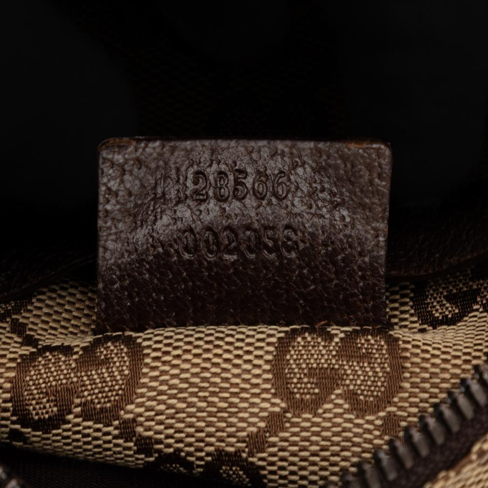 Gucci AB Gucci Brown Beige Canvas Fabric GG Double Pocket Belt Bag Italy