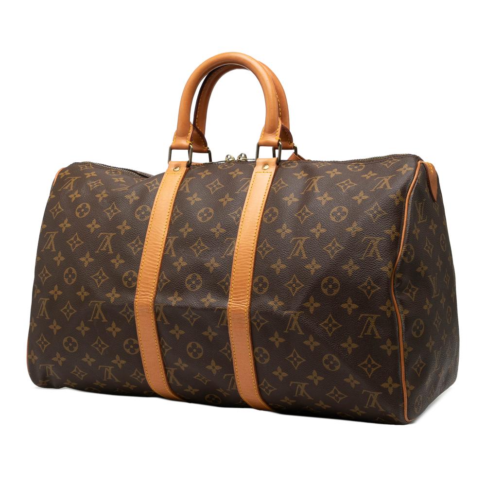 Louis Vuitton B Louis Vuitton Brown Monogram Canvas Fabric Monogram Keepall 45 France