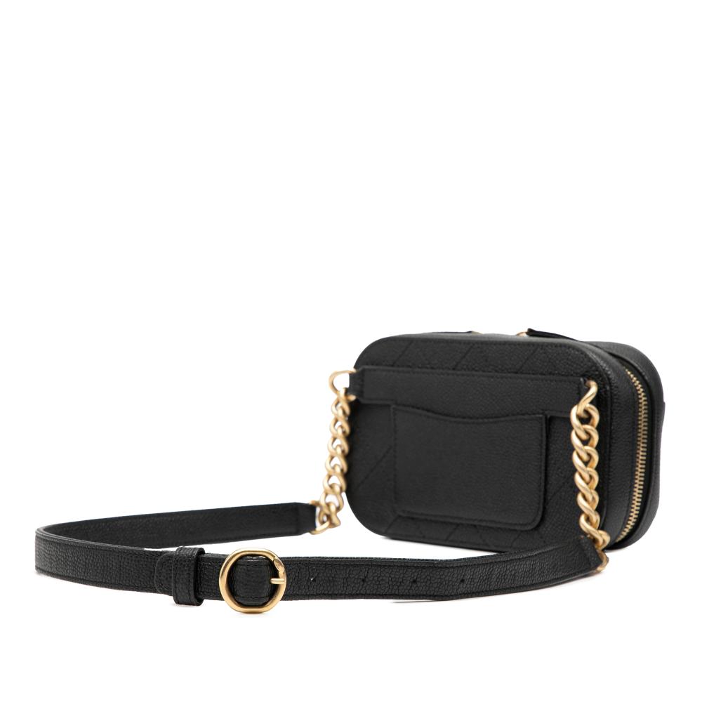 Chanel AB Chanel Black Caviar Leather Leather CC Stitched Caviar Chic Affinity Belt Bag France