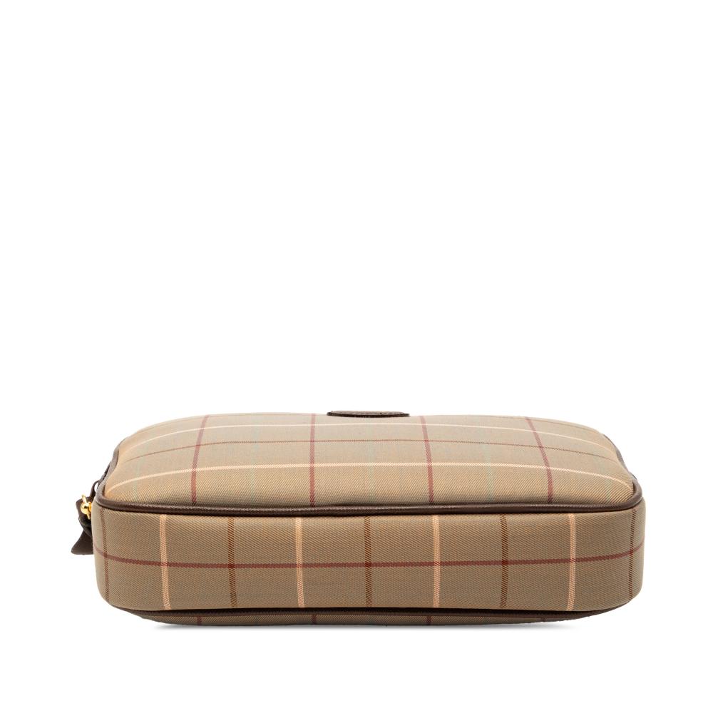 Burberry B Burberry Brown Light Brown Canvas Fabric Vintage Check Clutch United Kingdom
