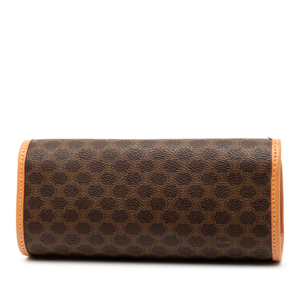 Celine B Celine Brown Coated Canvas Fabric Macadam Clutch Italy