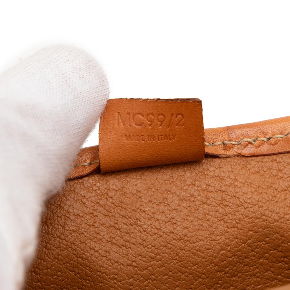 Celine B Celine Brown Coated Canvas Fabric Macadam Clutch Italy