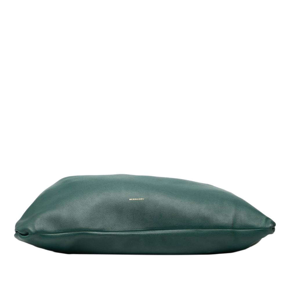 Burberry B Burberry Green Calf Leather Soft Wrapped Chain Shopper Hobo Italy