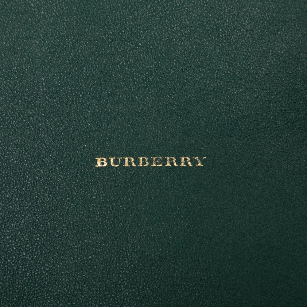 Burberry B Burberry Green Calf Leather Soft Wrapped Chain Shopper Hobo Italy