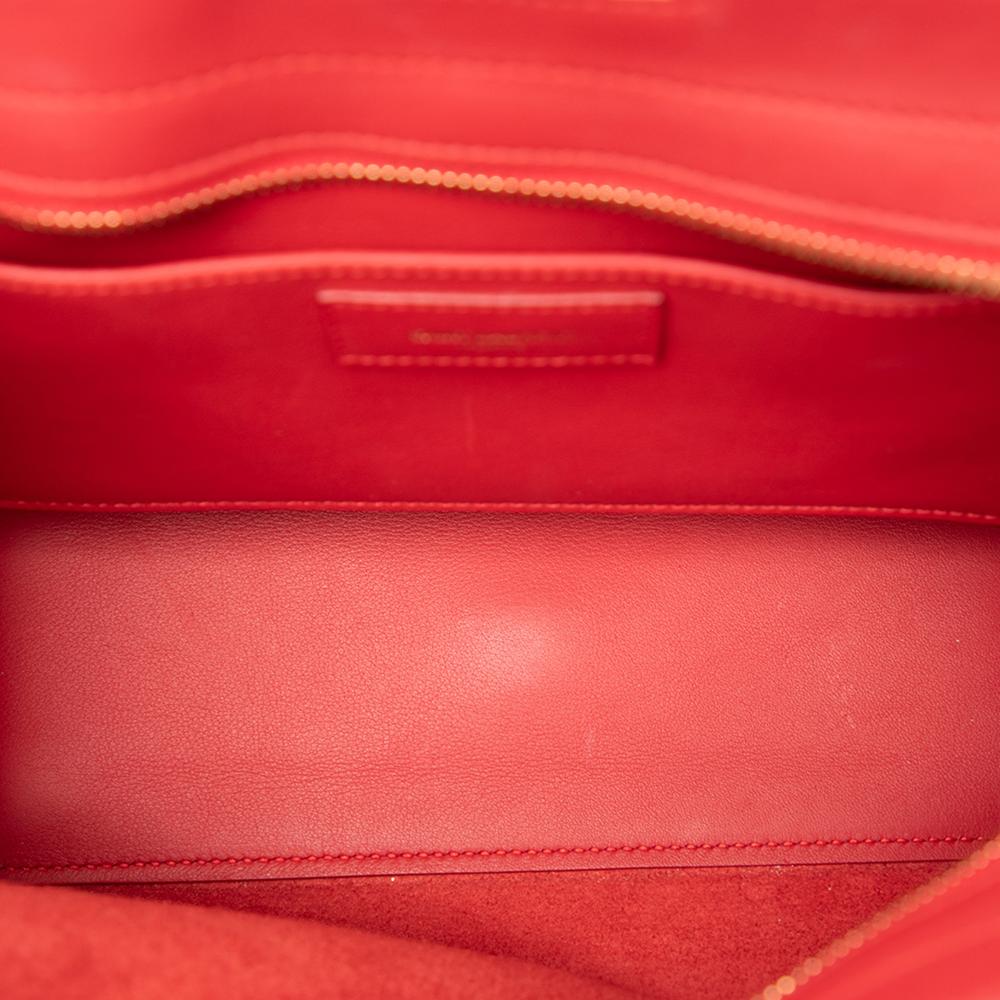 Saint Laurent B Saint Laurent Red Calf Leather Baby Monogram Downtown Cabas Satchel Italy