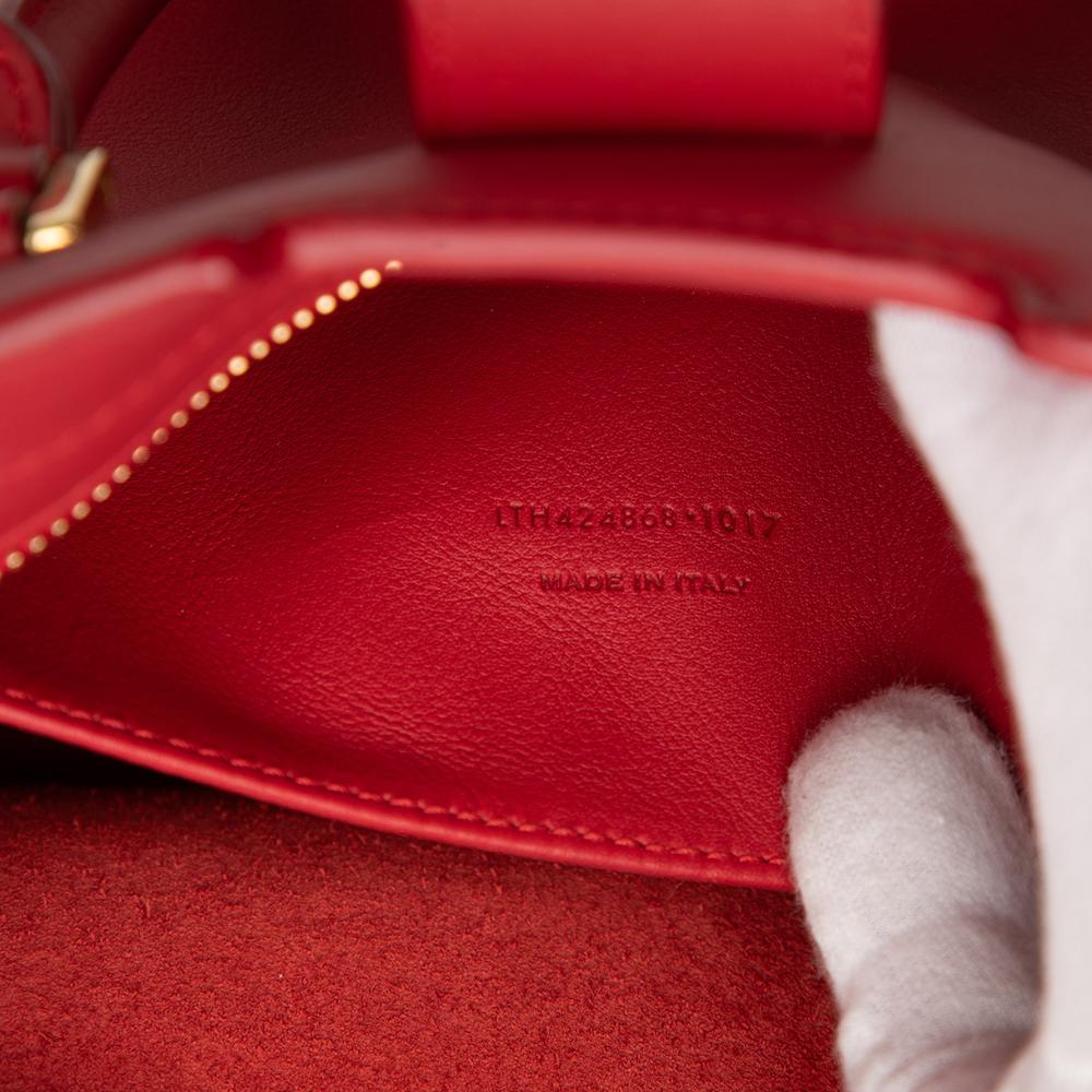 Saint Laurent B Saint Laurent Red Calf Leather Baby Monogram Downtown Cabas Satchel Italy