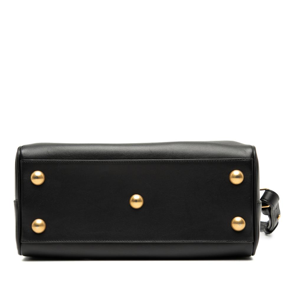 Saint Laurent B Saint Laurent Black Calf Leather Baby Classic Duffle Satchel Italy