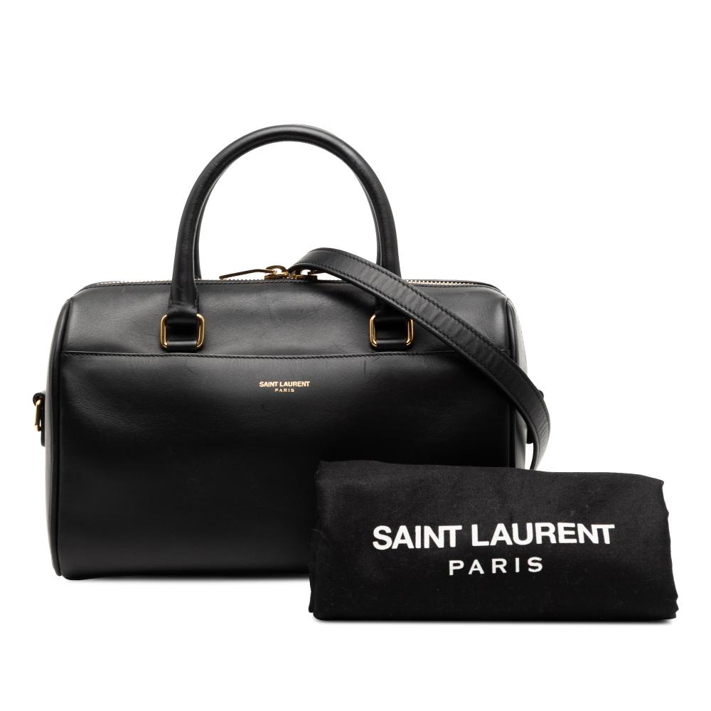 Saint Laurent B Saint Laurent Black Calf Leather Baby Classic Duffle Satchel Italy