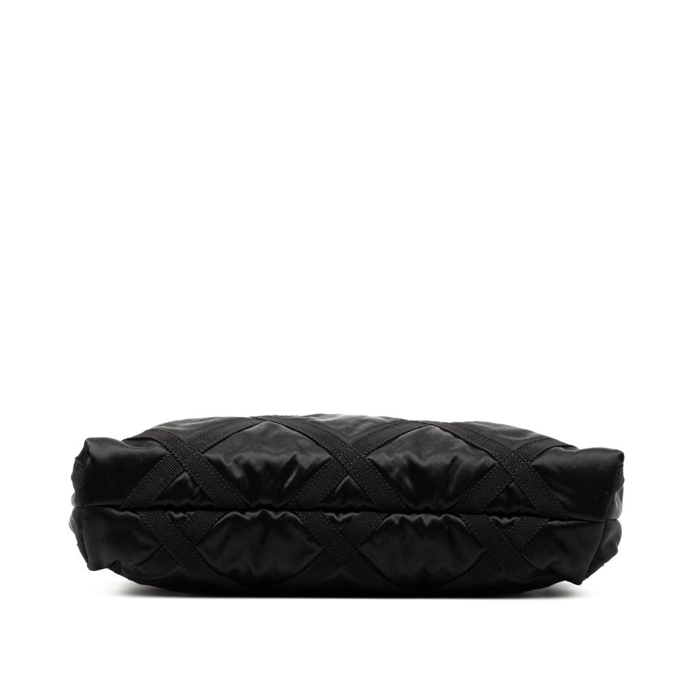 Chanel AB Chanel Black Nylon Fabric Grosgrain Lifestyle Foldable Tote Italy