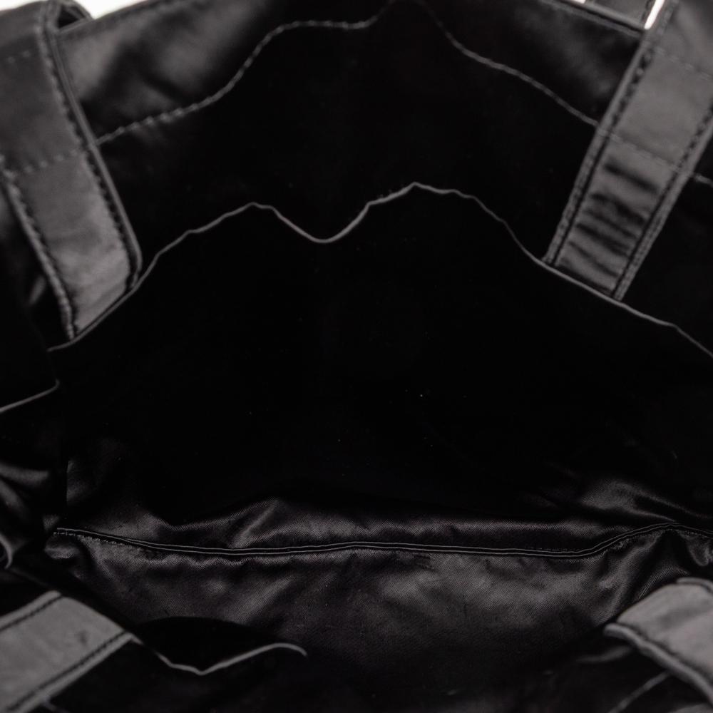 Chanel AB Chanel Black Nylon Fabric Grosgrain Lifestyle Foldable Tote Italy