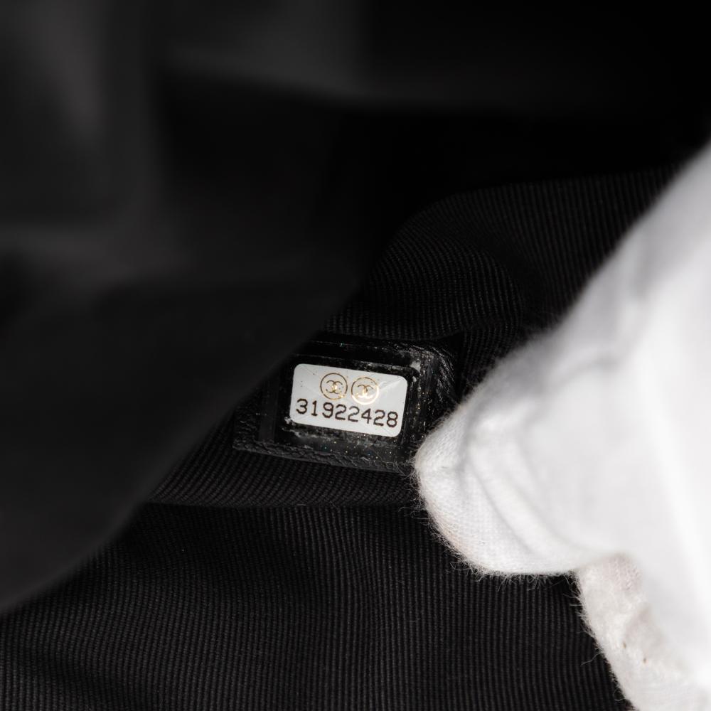 Chanel AB Chanel Black Nylon Fabric Grosgrain Lifestyle Foldable Tote Italy