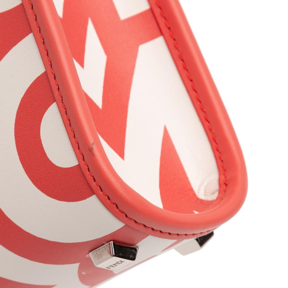 Fendi AB Fendi White with Red Calf Leather Marc Jacobs Mini Sunshine Shopper Tote Italy