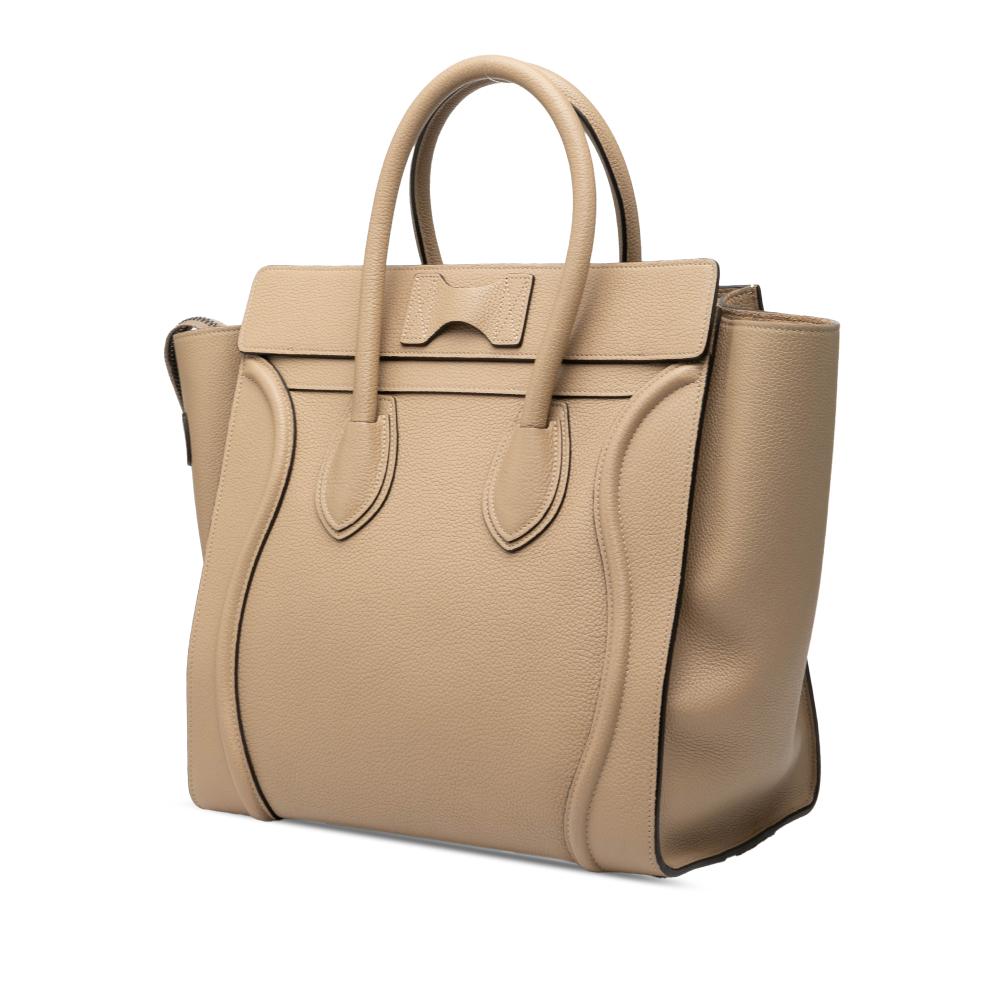 Celine B Celine Brown Light Brown Calf Leather Mini skin Luggage Tote Italy