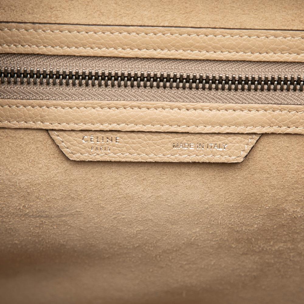 Celine B Celine Brown Light Brown Calf Leather Mini skin Luggage Tote Italy