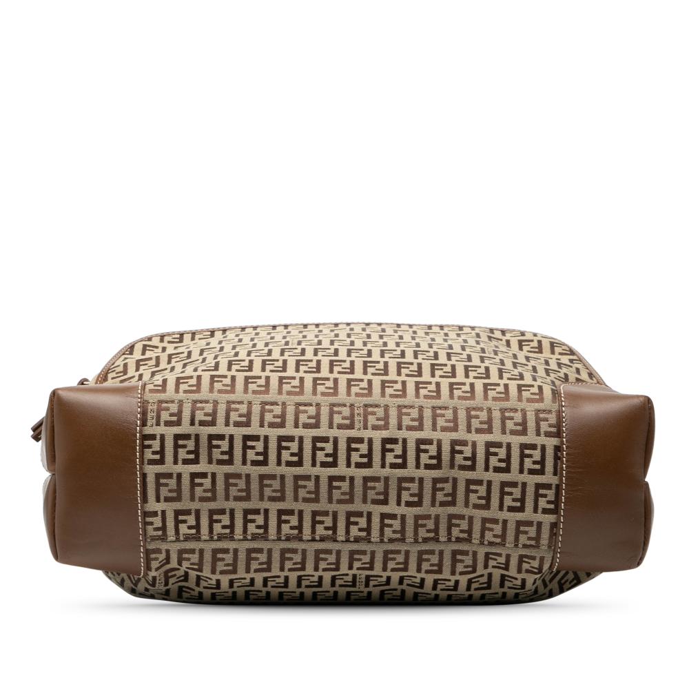 Fendi B Fendi Brown Light Brown Canvas Fabric Zucchino Chef Shopping Tote Italy