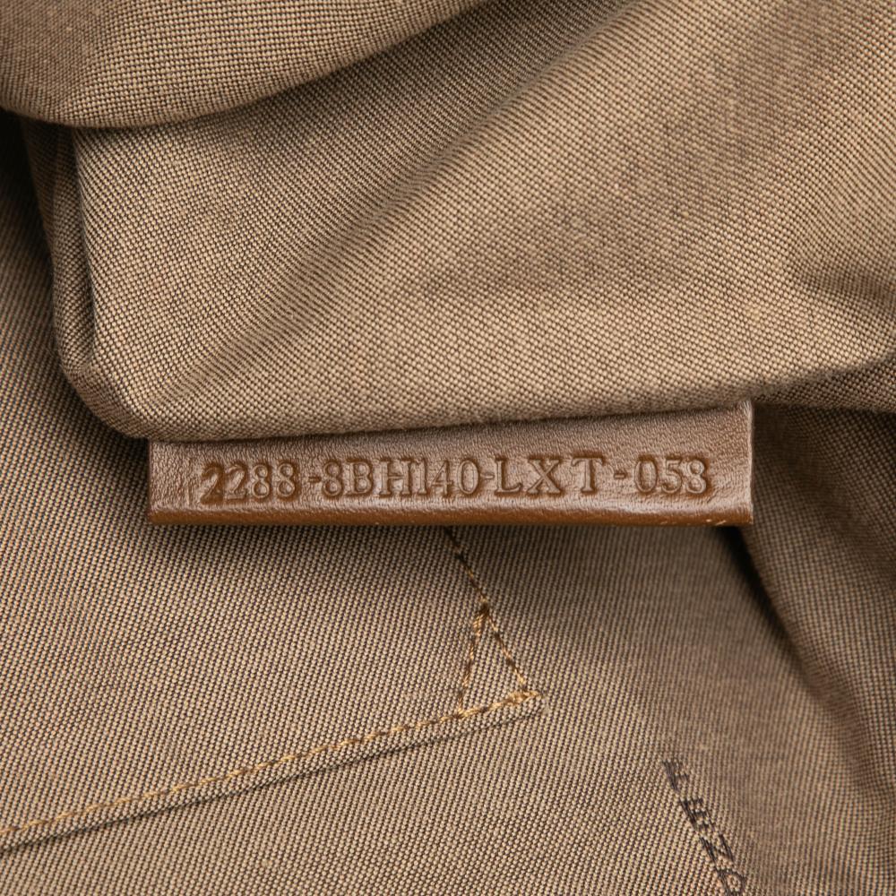 Fendi B Fendi Brown Light Brown Canvas Fabric Zucchino Chef Shopping Tote Italy