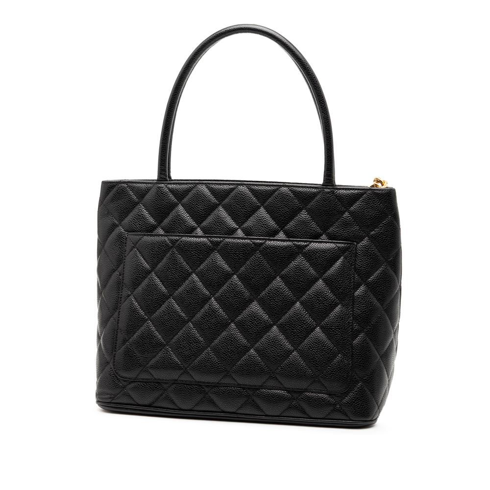 Chanel B Chanel Black Caviar Leather Leather Caviar Medallion Tote Italy