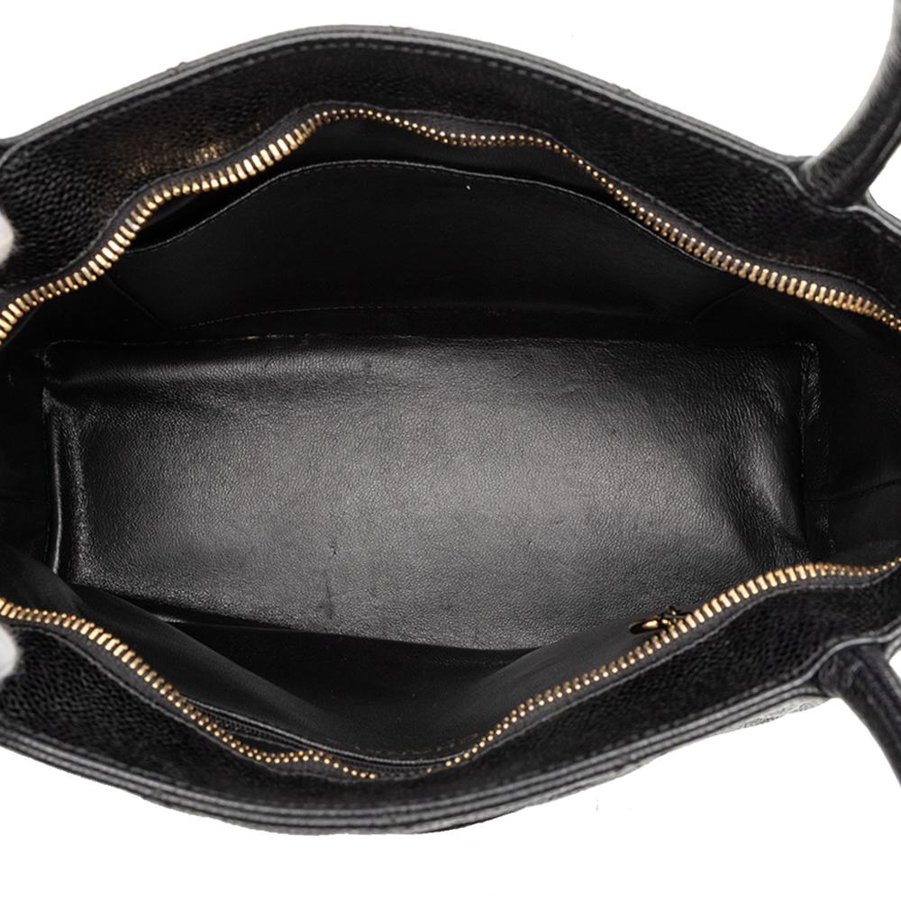 Chanel B Chanel Black Caviar Leather Leather Caviar Medallion Tote Italy