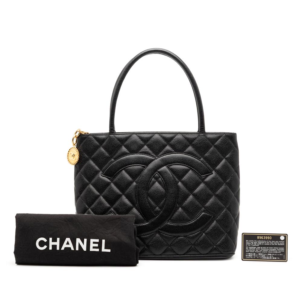 Chanel B Chanel Black Caviar Leather Leather Caviar Medallion Tote Italy