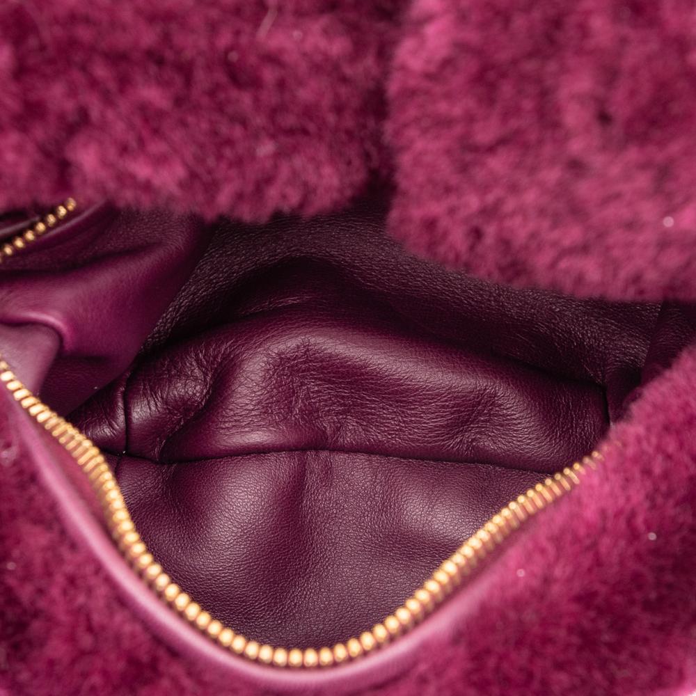 Bottega Veneta AB Bottega Veneta Purple Plum Fur Natural Material Mini Shearling Jodie Italy