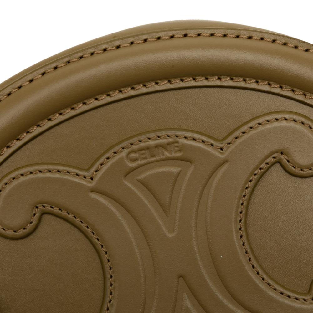 Celine AB Celine Green Olive Green Calf Leather Small skin Cuir Triomphe Oval Crossbody Italy