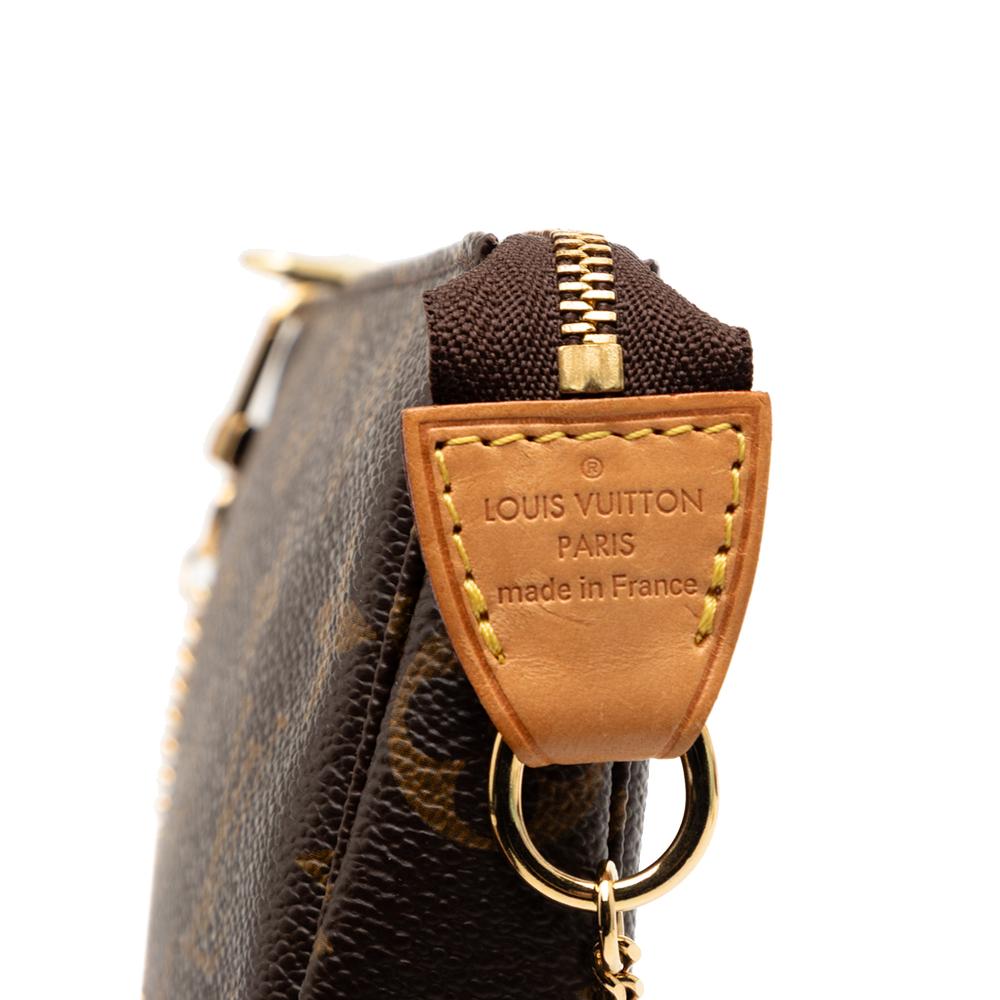 Louis Vuitton AB Louis Vuitton Brown Monogram Canvas Fabric Monogram Mini Pochette Accessoires France