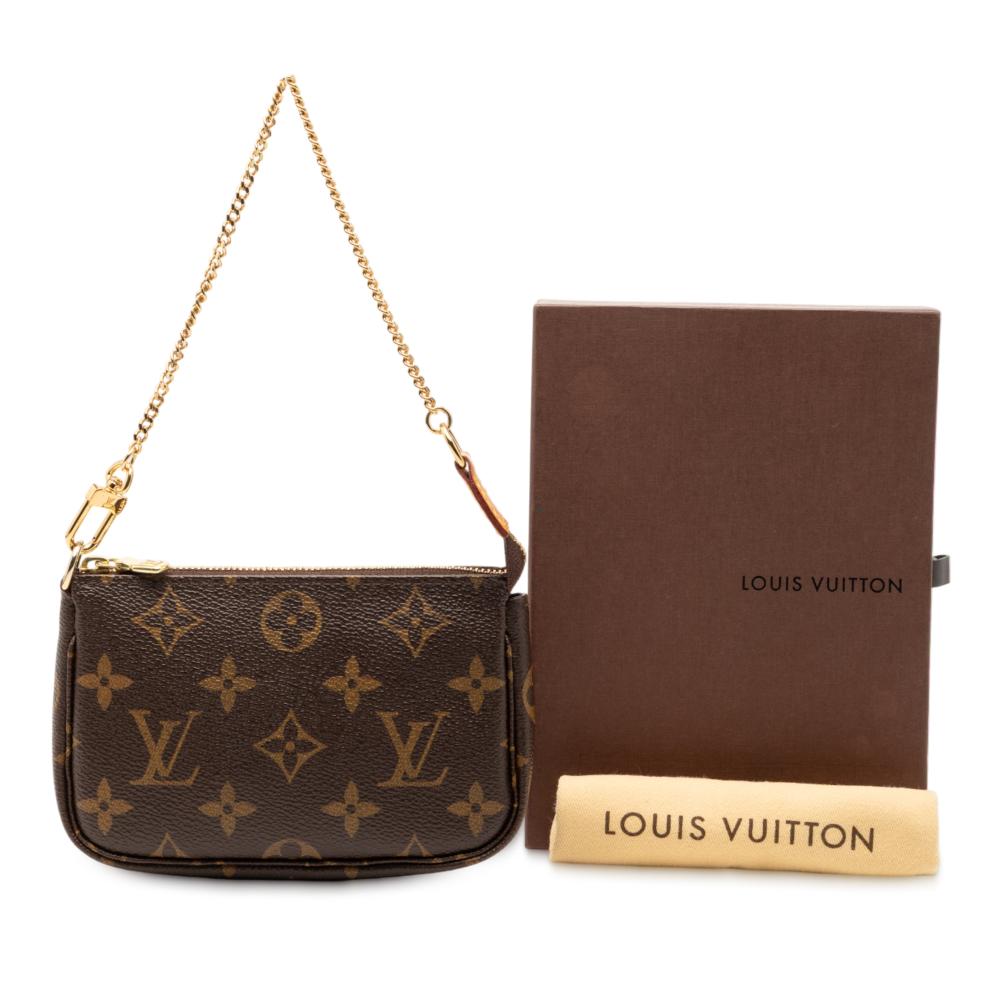 Louis Vuitton AB Louis Vuitton Brown Monogram Canvas Fabric Monogram Mini Pochette Accessoires France