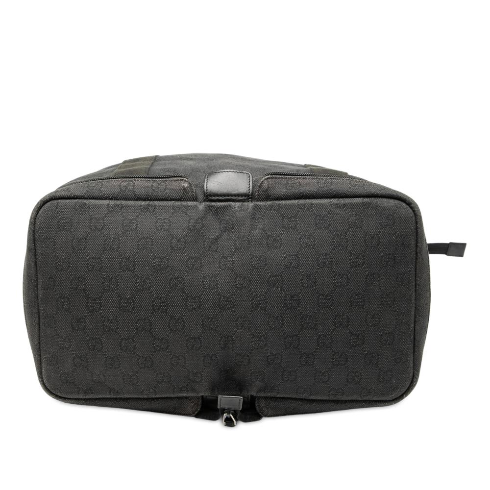 Gucci B Gucci Gray Dark Gray Denim Fabric GG Tote Italy