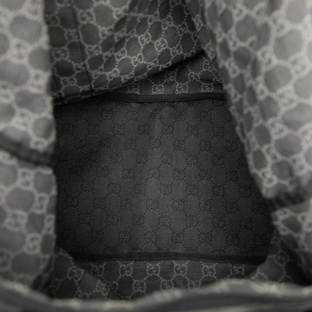 Gucci B Gucci Gray Dark Gray Denim Fabric GG Tote Italy