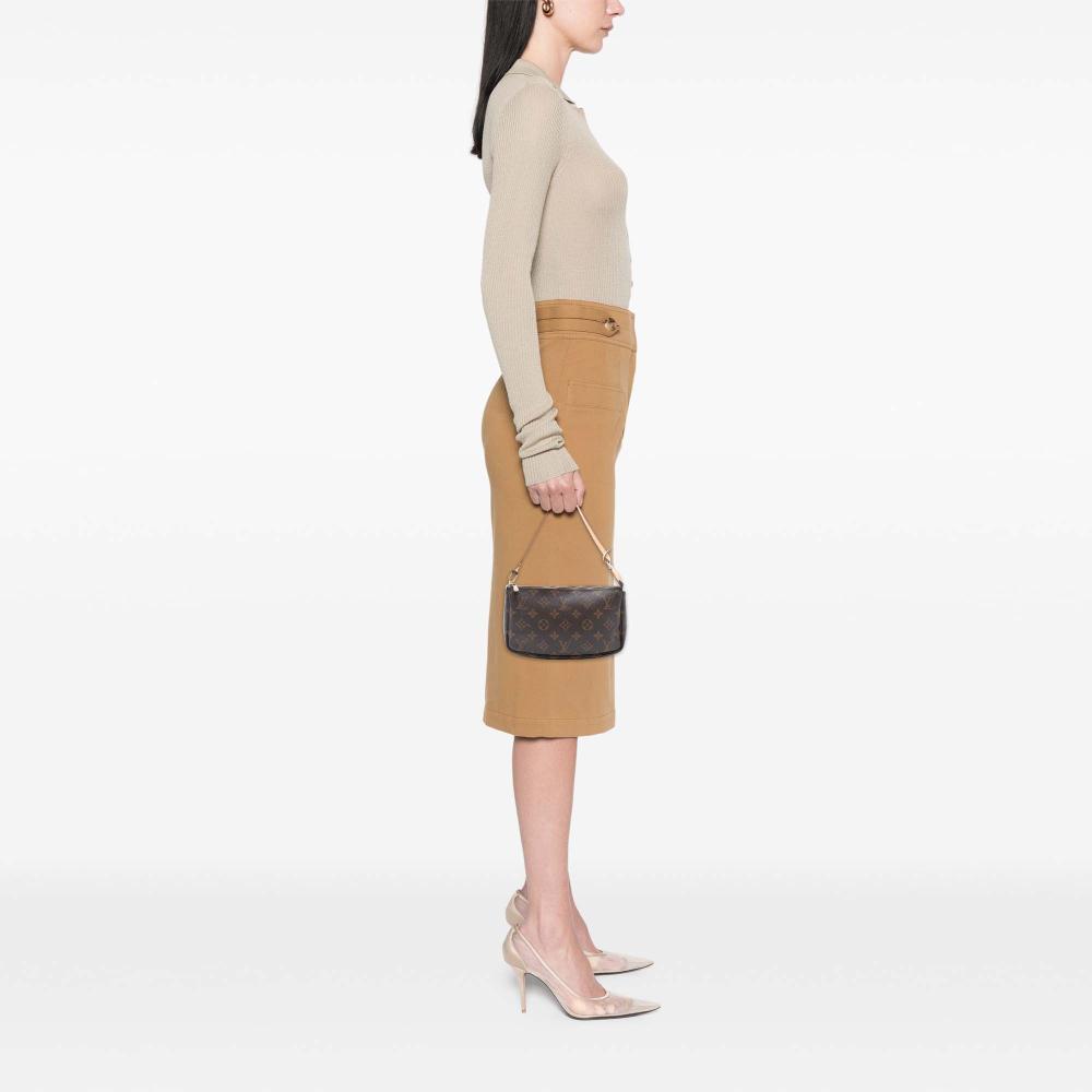 Louis Vuitton B Louis Vuitton Brown Monogram Canvas Fabric Monogram Pochette Accessoires France