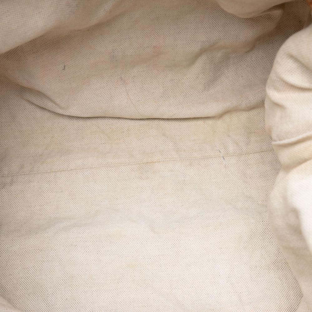 Gucci B Gucci Brown Beige Canvas Fabric Medium GG Rania Top Handle Bag Italy