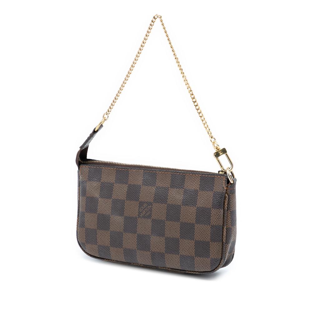 Louis Vuitton AB Louis Vuitton Brown Damier Canvas Fabric Damier Ebene Mini Pochette Accessoires France