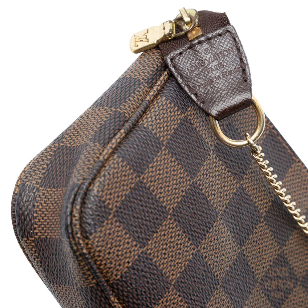 Louis Vuitton AB Louis Vuitton Brown Damier Canvas Fabric Damier Ebene Mini Pochette Accessoires France