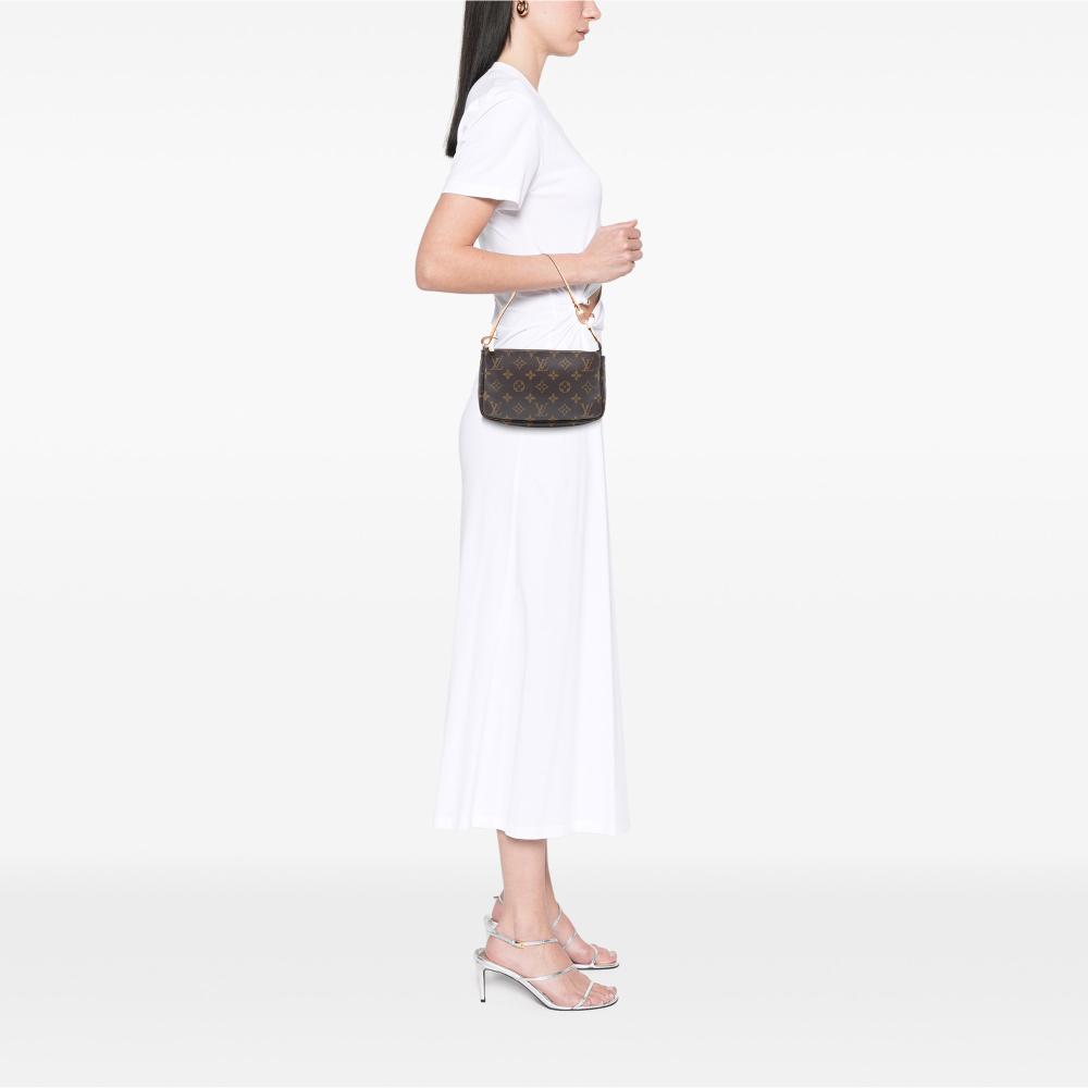 Louis Vuitton AB Louis Vuitton Brown Monogram Canvas Fabric Monogram Pochette Accessoires France