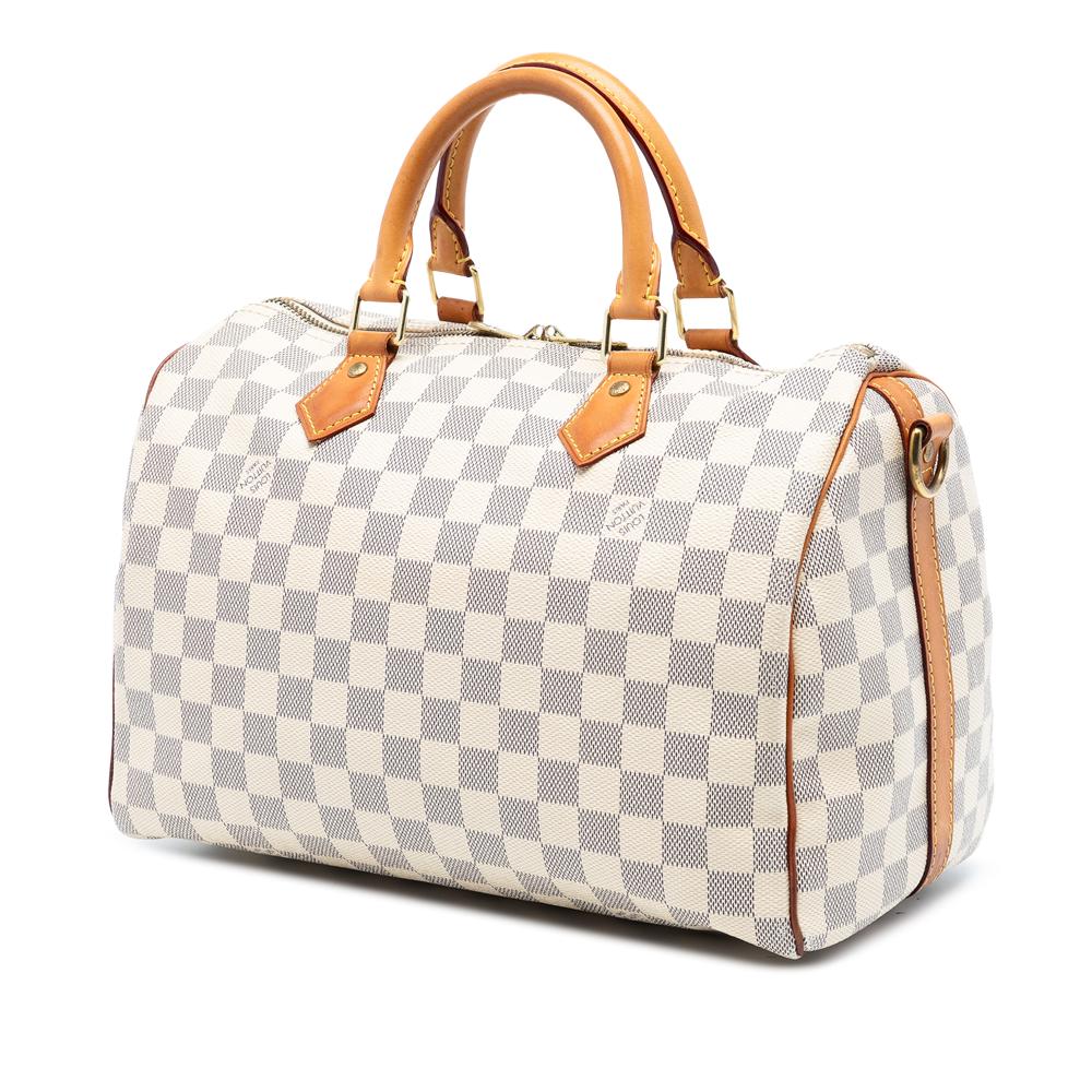 Louis Vuitton B Louis Vuitton White Damier Canvas Fabric Damier Azur Speedy Bandouliere 30 France
