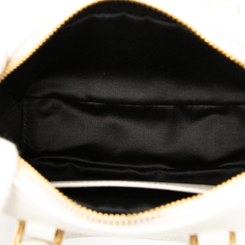 Miu Miu B Miu Miu White Nappa Leather Leather Mini Matelasse Nappa Arcadie Satchel Italy