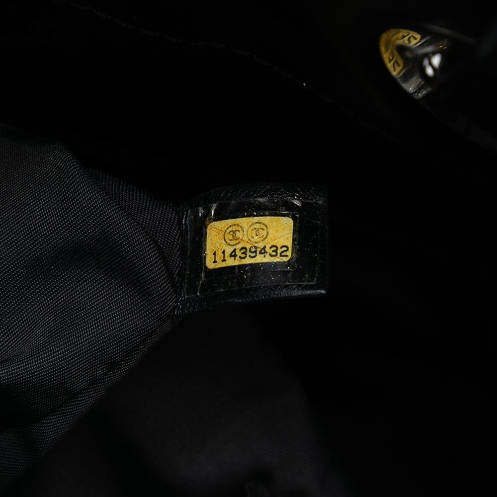 Chanel AB Chanel Black Coated Canvas Fabric Large Quilted Paris Biarritz Tote Italy