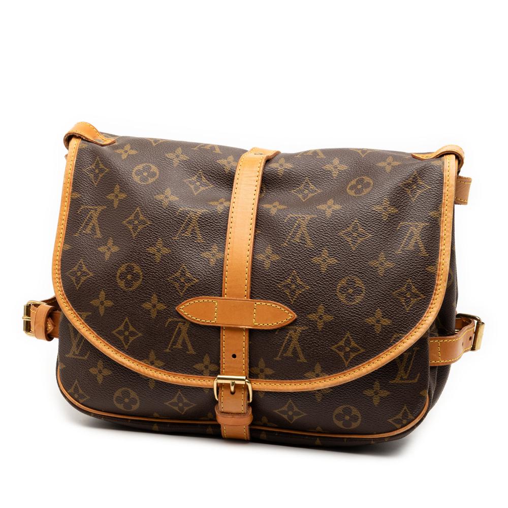 Louis Vuitton B Louis Vuitton Brown Monogram Canvas Fabric Monogram Saumur 30 France