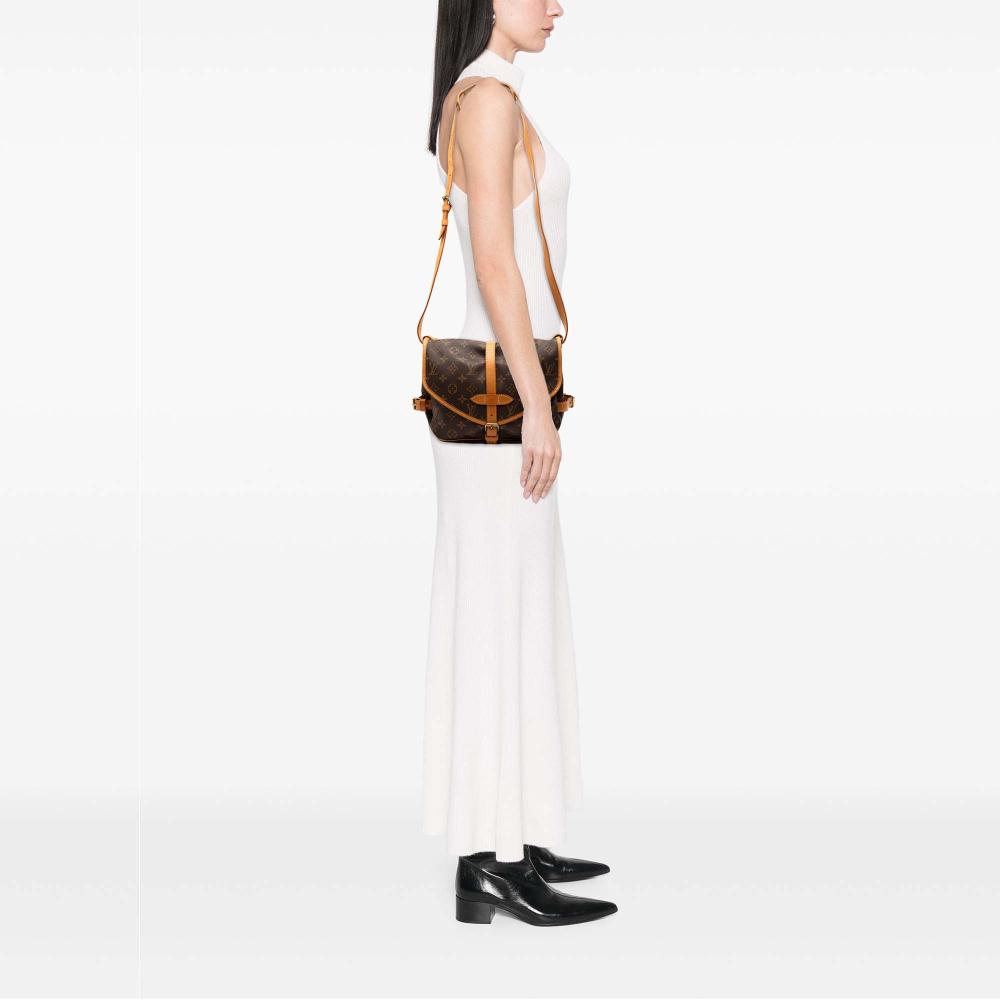 Louis Vuitton B Louis Vuitton Brown Monogram Canvas Fabric Monogram Saumur 30 France