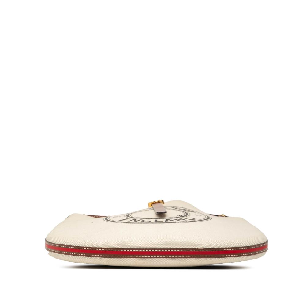 Burberry B Burberry Brown Light Beige Canvas Fabric Printed Logo Anne Crossbody Italy