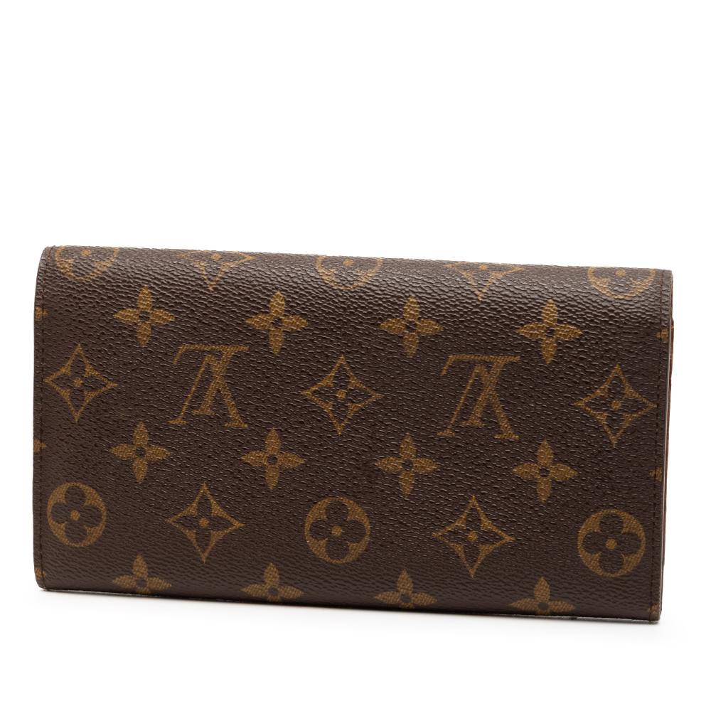 Louis Vuitton B Louis Vuitton Brown Monogram Canvas Fabric Monogram Sarah Long Wallet France